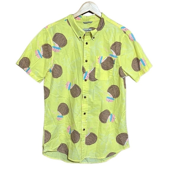 Party Pants Weekender Short Sleeve Button-Down Coconut Shirt Size Medium NWT - Picture 5 of 11